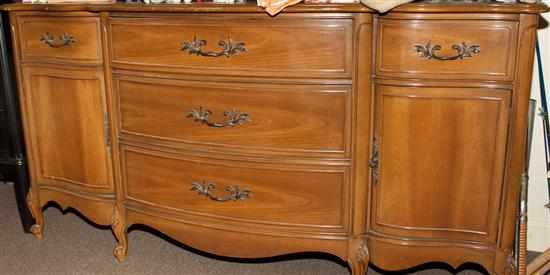 Appraisal: Louis XV style walnut credenza Estimate - All items sold