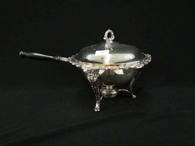 Appraisal: Silverplate Chafing Dish on warmer stand