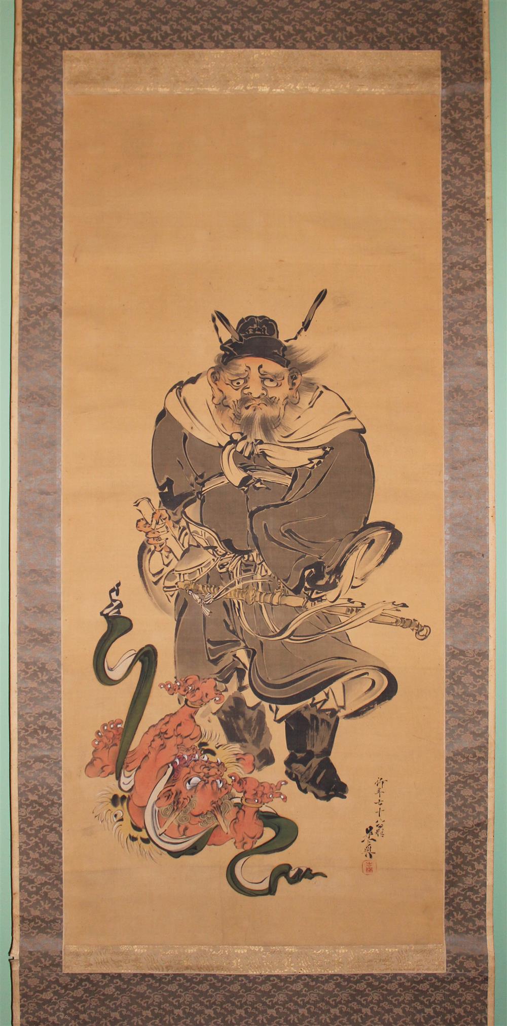 Appraisal: SHIBATA ZESHIN JAPANESE - SHOKI AND ONI Ink and color