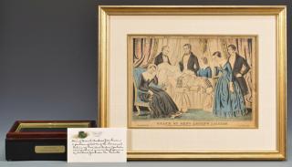 Appraisal: Lock of Andrew Jackson's Hair Deathbed Print st item A