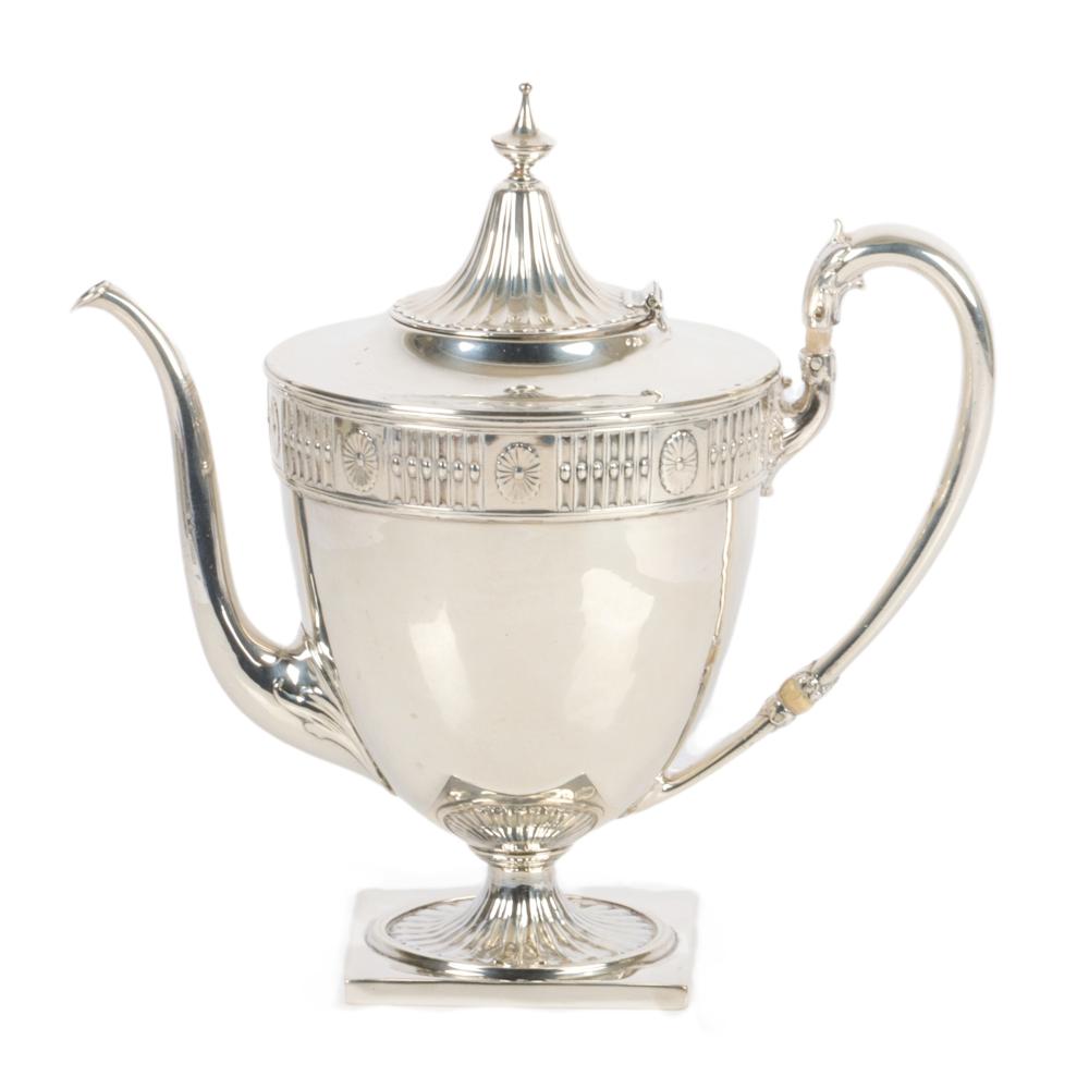 Appraisal: ANTIQUE STERLING SILVER GEORGIAN REGENCY COLONIAL TEAPOT WITH SQUARE BASE