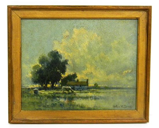 Appraisal: Arthur V Diehl American - oil on board pastoral landscape