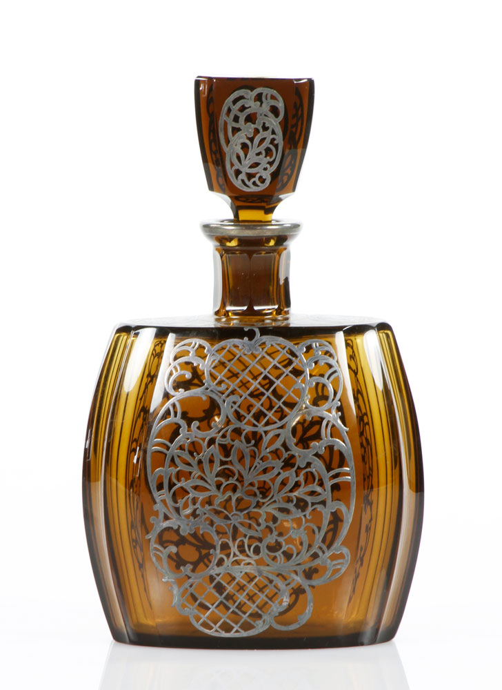 Appraisal: - Deep Amber Blown Decanter Deep amber blown decanter with