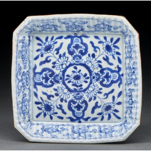 Appraisal: A Chinese blue and white square dish Qing dynasty th