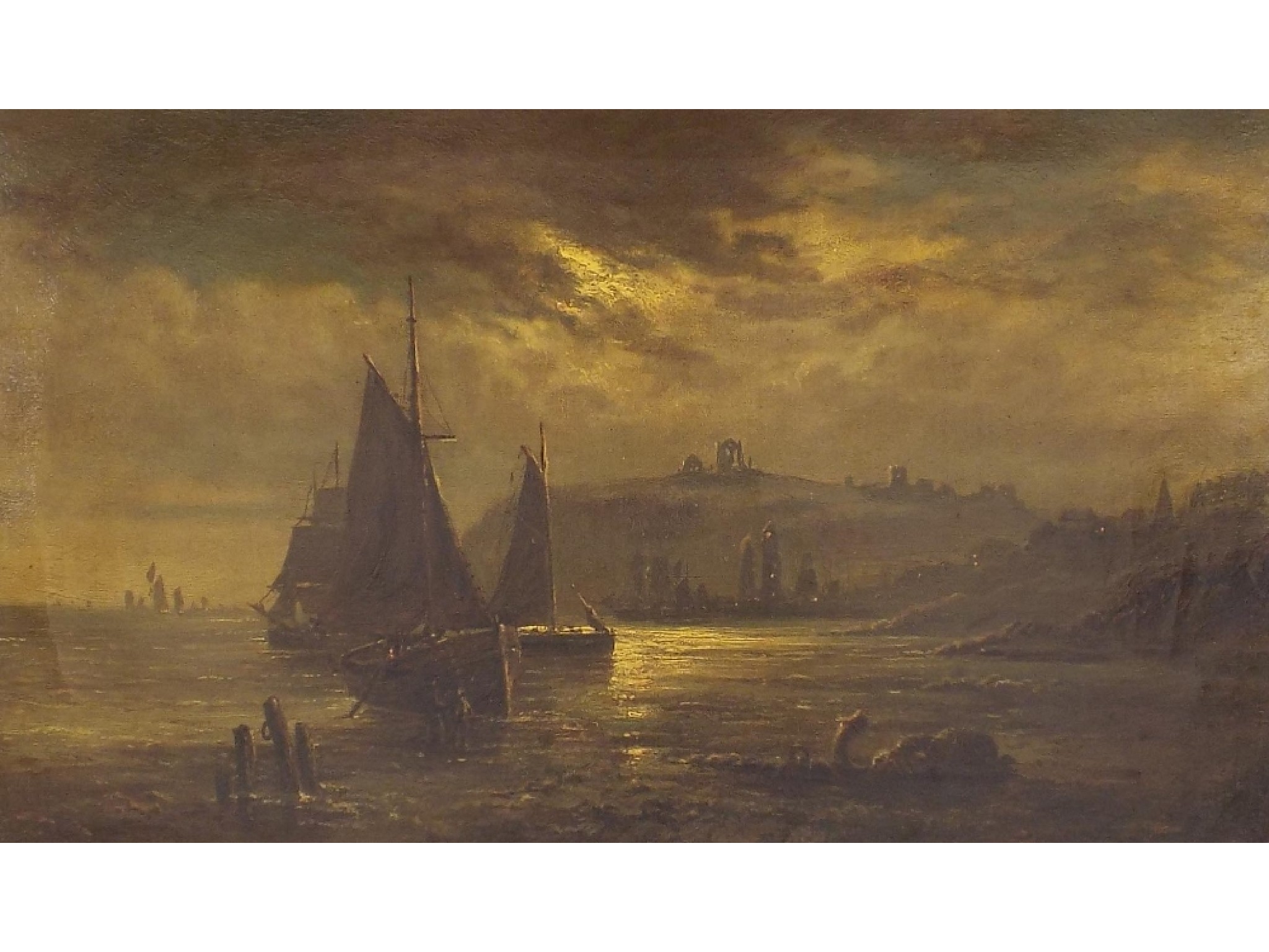 Appraisal: Robert Ernest Roe - - 'Whitby by Moonlight' indistinctly signed