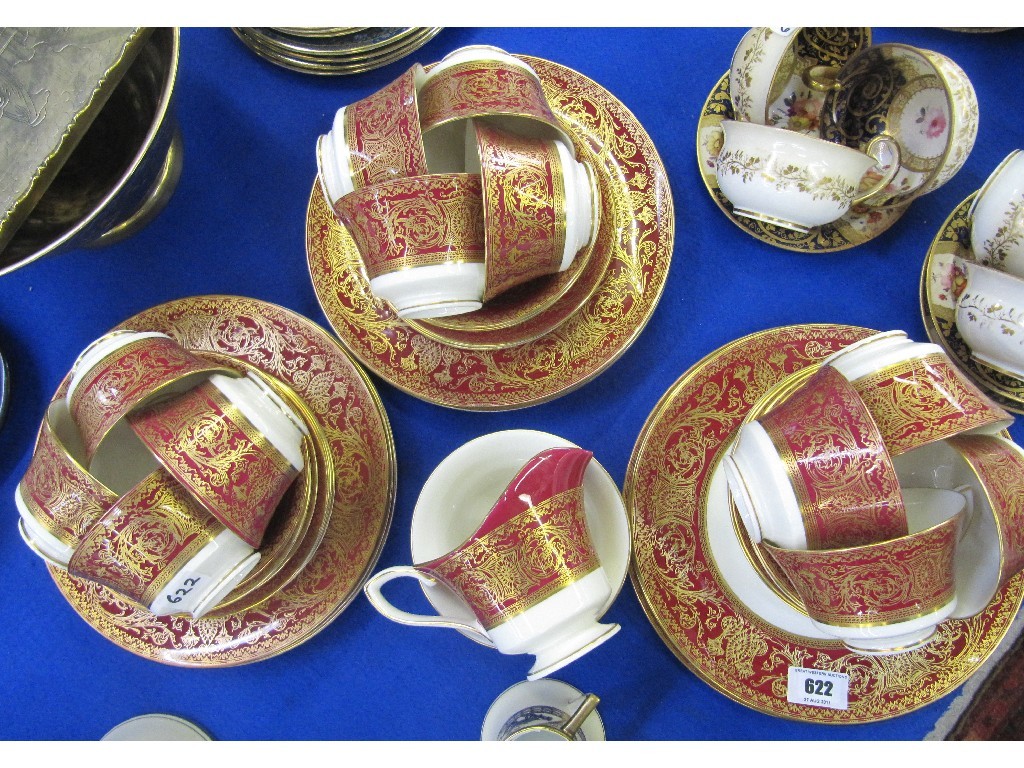 Appraisal: Royal Worcester 'Embassy' teaset comprising twelve cups saucers side plates