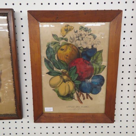 Appraisal: Currier Ives lithograph Apple and Plums first premium x circa