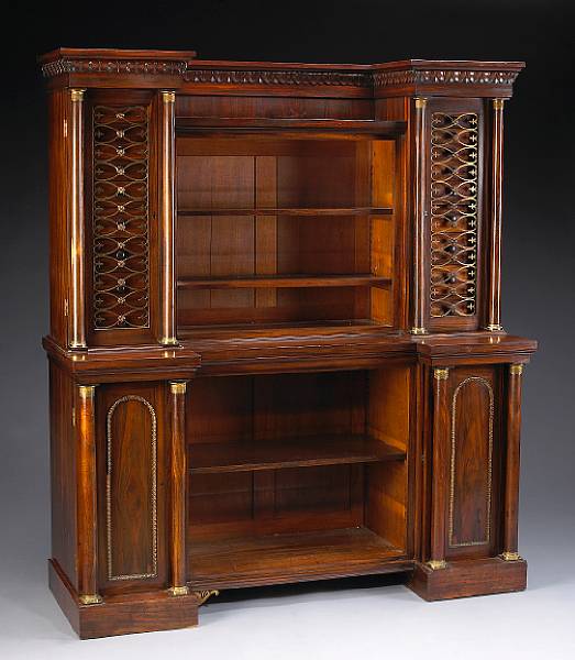 Appraisal: A Regency gilt bronze mounted rosewood specimen cabinet first quarter