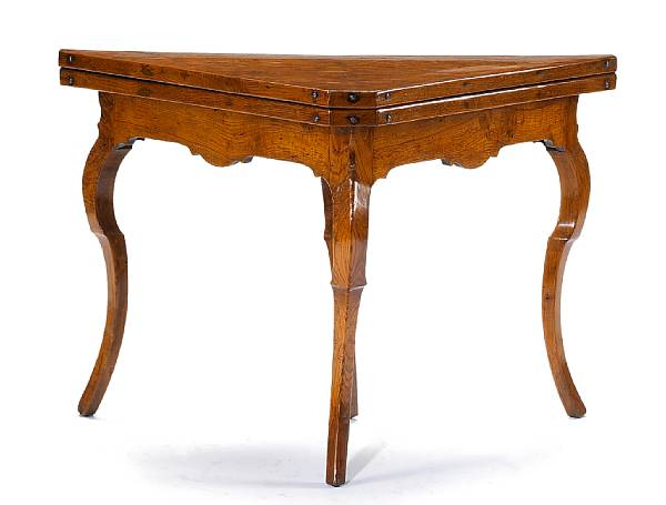 Appraisal: An Italian Rococo burl walnut and yew wood games table