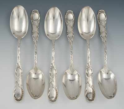 Appraisal: A Set of Six Sterling Silver Serving Spoons in Rouen