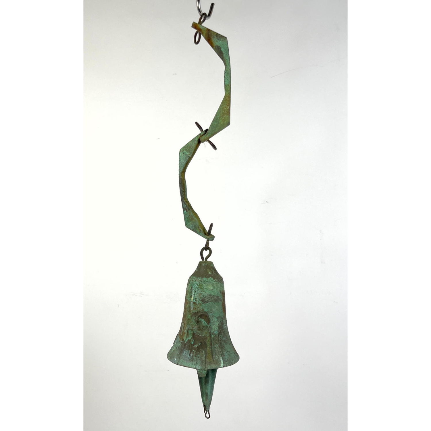 Appraisal: PAOLI SOLERI Bronze Hand Cast Wind Chime Bell Good Green