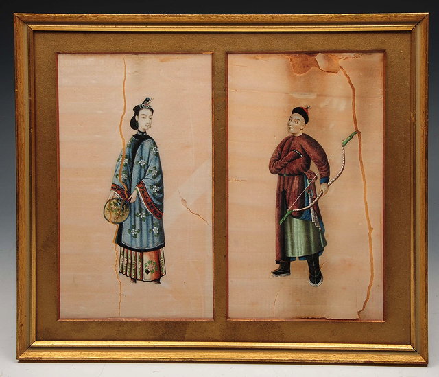 Appraisal: A GROUP OF EIGHT CHINESE FIGURAL RICE PAPER PICTURES framed