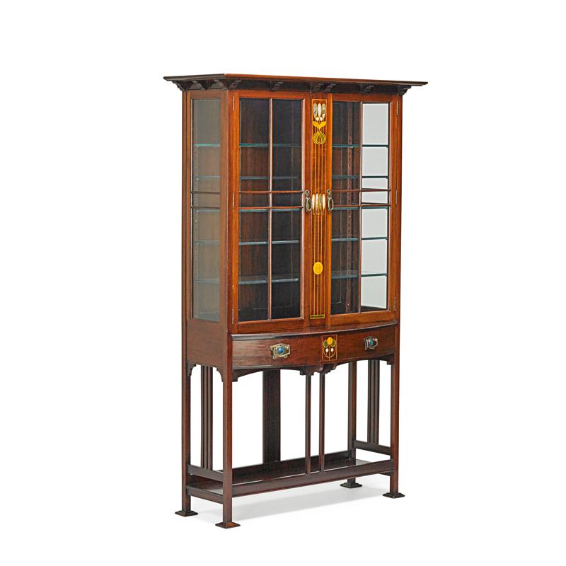 Appraisal: ENGLISH ART NOUVEAU China cabinet Condition Report