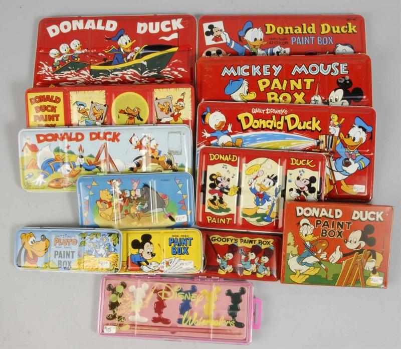 Appraisal: Lot of Walt Disney Character Paint Box Sets Description Mostly