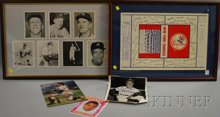 Appraisal: Framed Set of Seven New York Yankees Autographed Photographs a