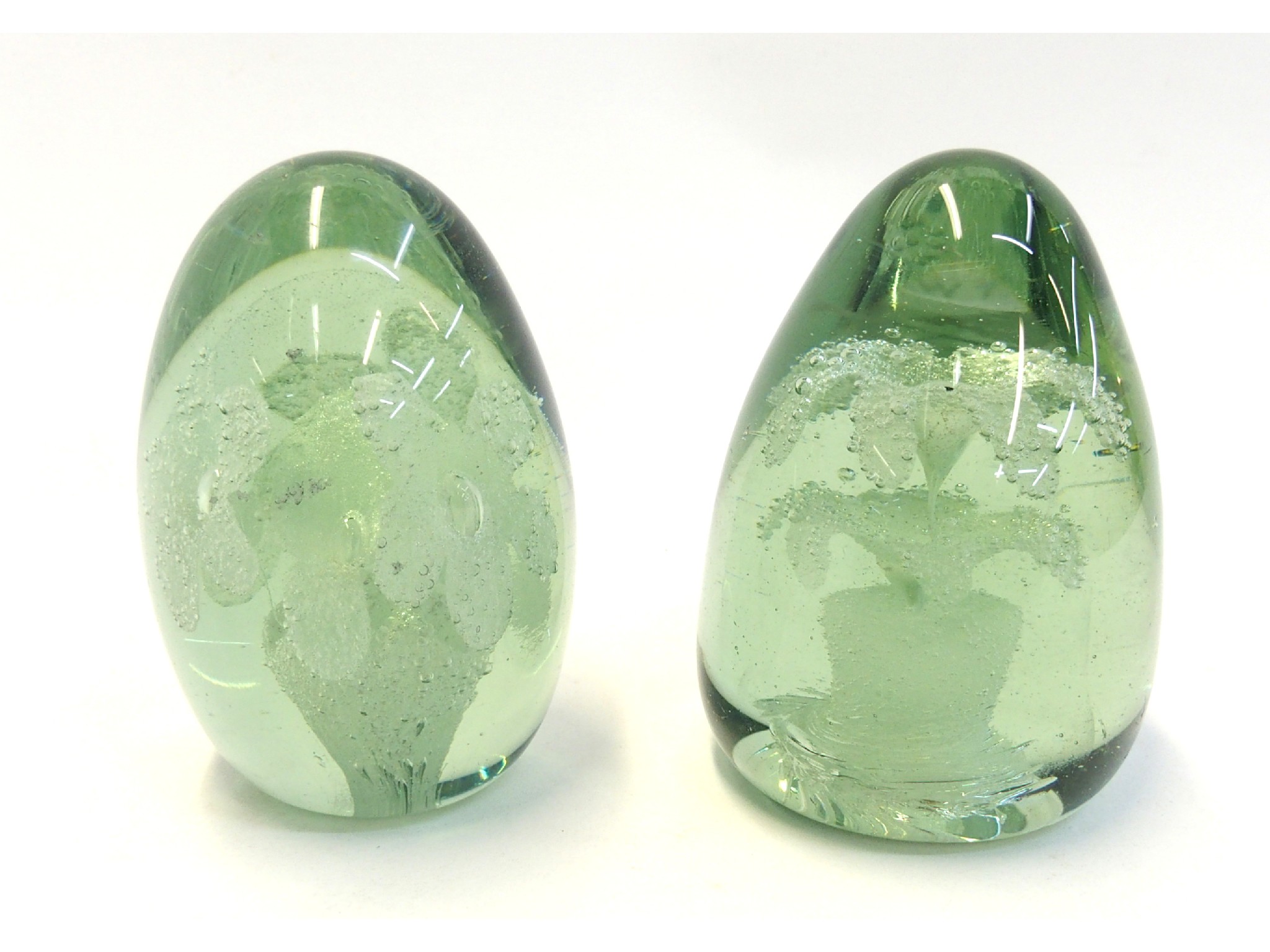 Appraisal: Two end of day glass dump paperweights