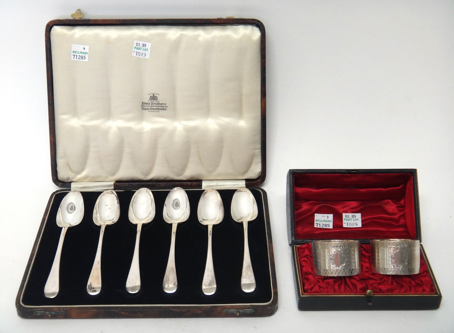 Appraisal: A set of six silver Old English pattern ice cream