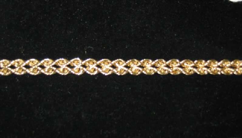 Appraisal: K BRACELET with double rope chain design Eight inch length