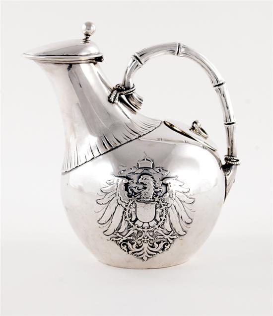 Appraisal: German silver askos jug early th century Classical form with