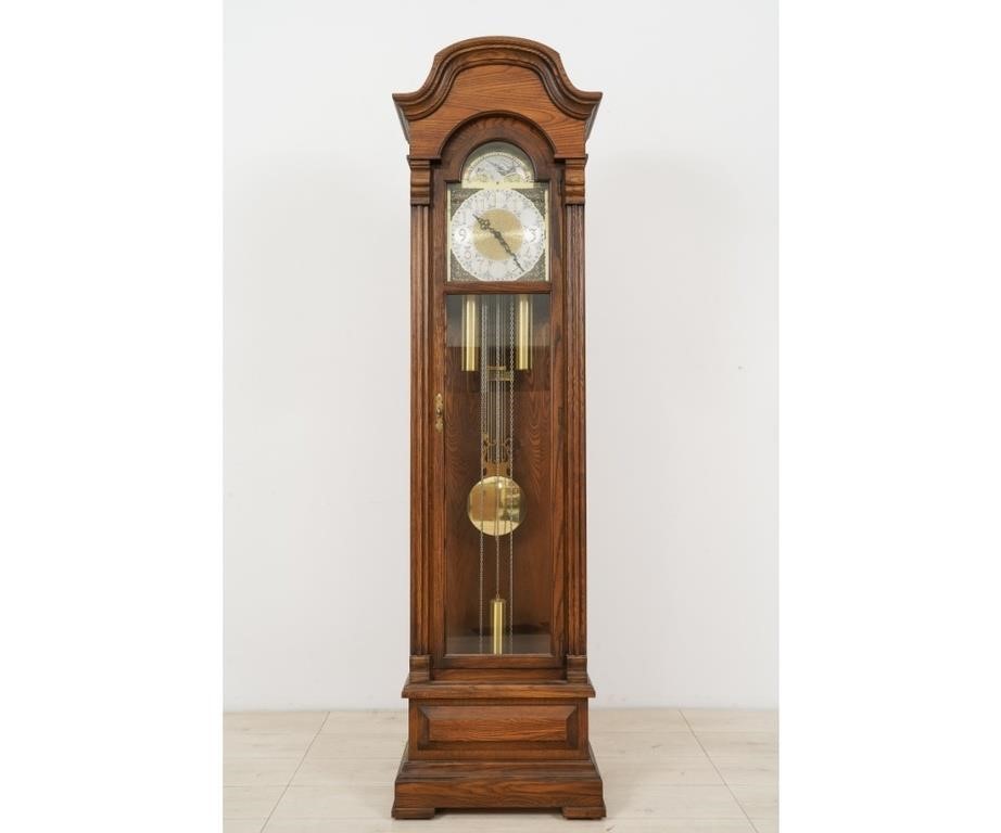 Appraisal: Contemporary tall case clock with moon dial manufactured by Trend