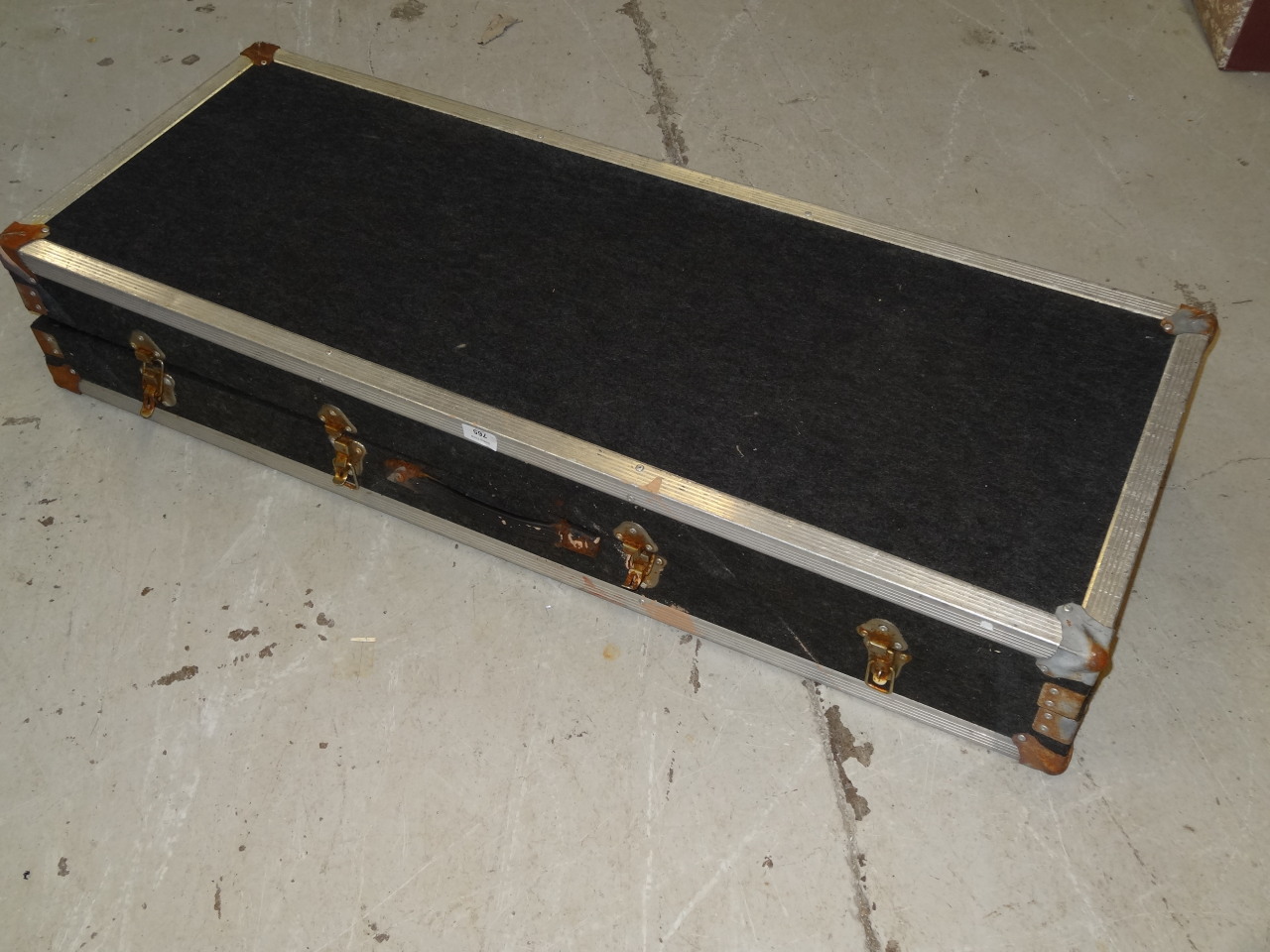 Appraisal: A heavy metal travelling keyboard case the metal and pressed