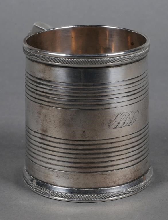 Appraisal: American coin silver mug with mark of John Ewan Charleston