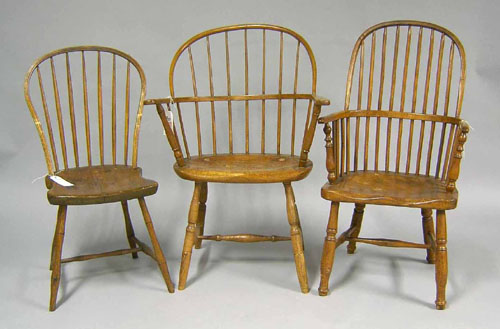 Appraisal: Three Windsor chairs th c