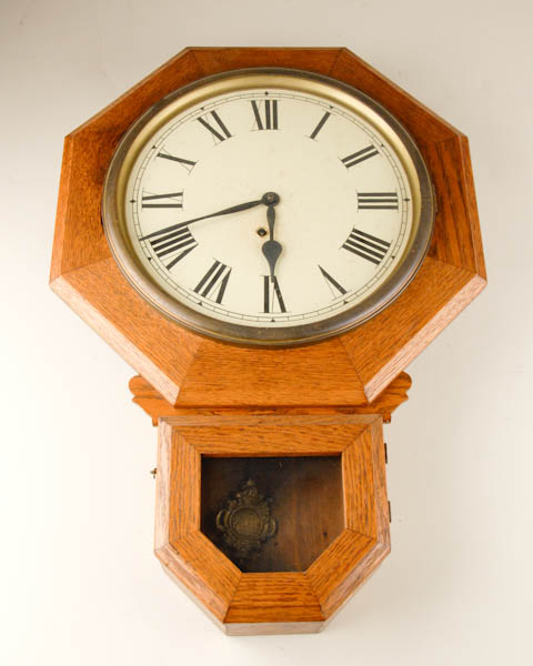 Appraisal: Ingraham School House Clock oak case original dial day time