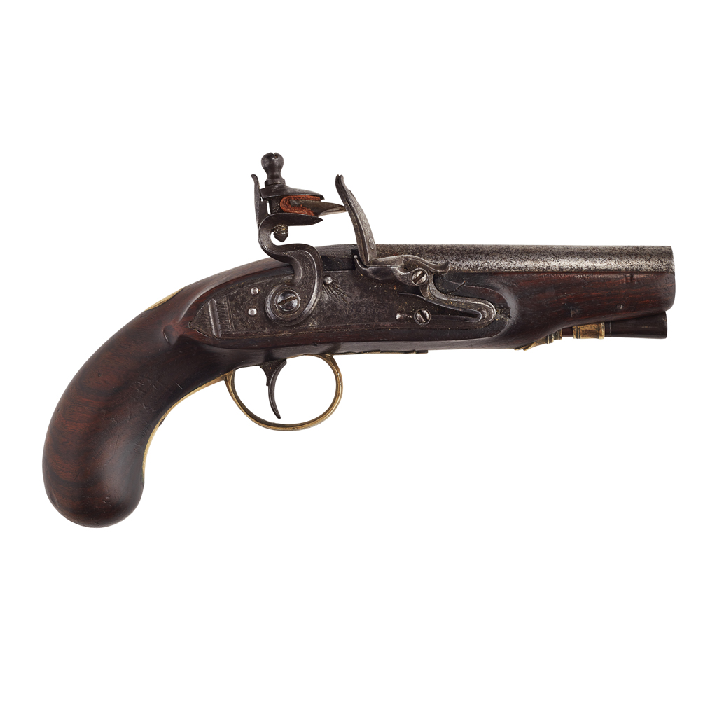 Appraisal: FLINTLOCK TRAVELLING PISTOL CIRCA the engraved lock signed HAMILTON the