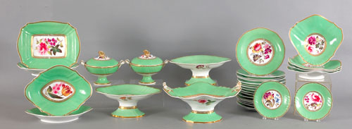 Appraisal: Paris porcelain dinner service ca with floral decoration and green