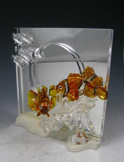 Appraisal: Swarovski Clown Fish Sculpture with two yellow fish and three