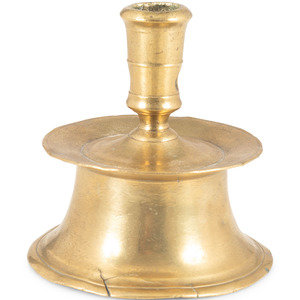 Appraisal: A Continental Brass Capstan Candlestand Likely Spanish th Century Height