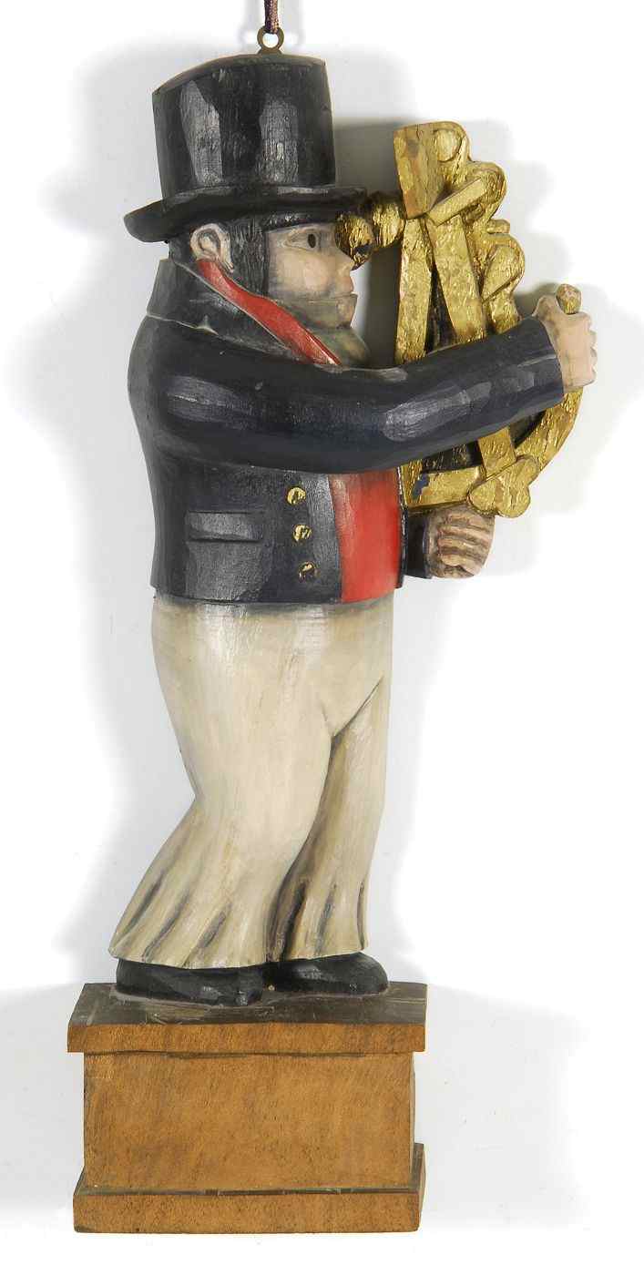 Appraisal: PAINTED WOODEN FIGURE OF THE LITTLE NAVIGATOR'' th CenturyWith gilt