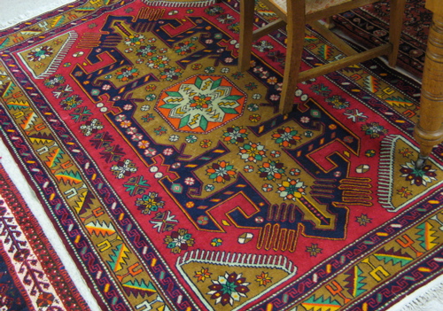 Appraisal: PERSIAN ARDEBIL AREA RUG Ardebil province northwestern Iran central geometric