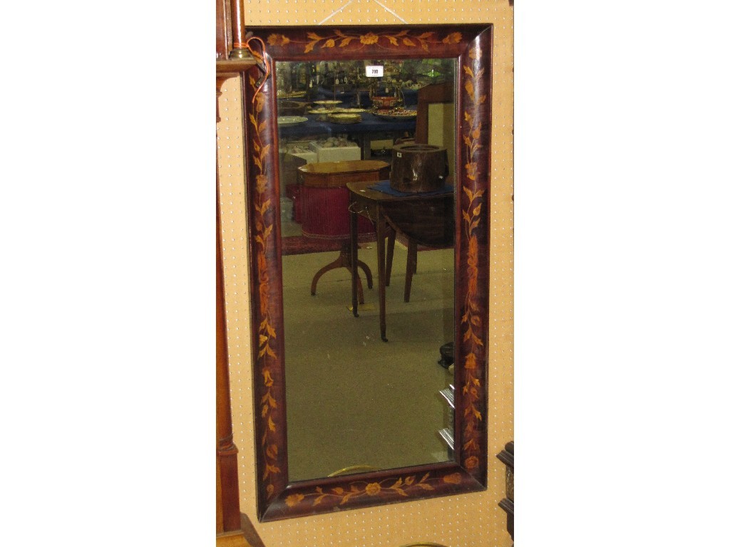 Appraisal: Dutch floral marquetry inlaid wall mirror