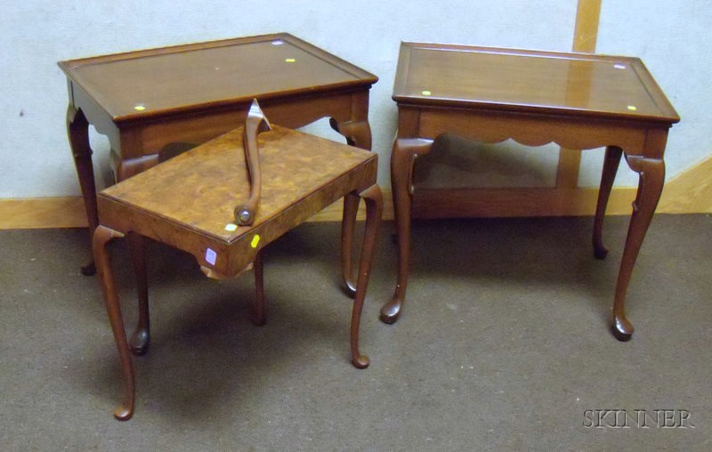 Appraisal: Pair of Queen Anne Style Mahogany Tray-top Tables and a