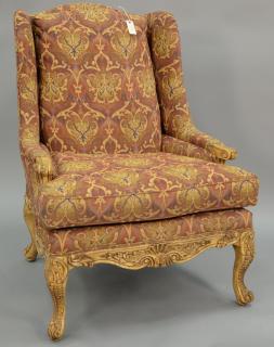 Appraisal: Fairfield upholstered wing chair Fairfield upholstered wing chair