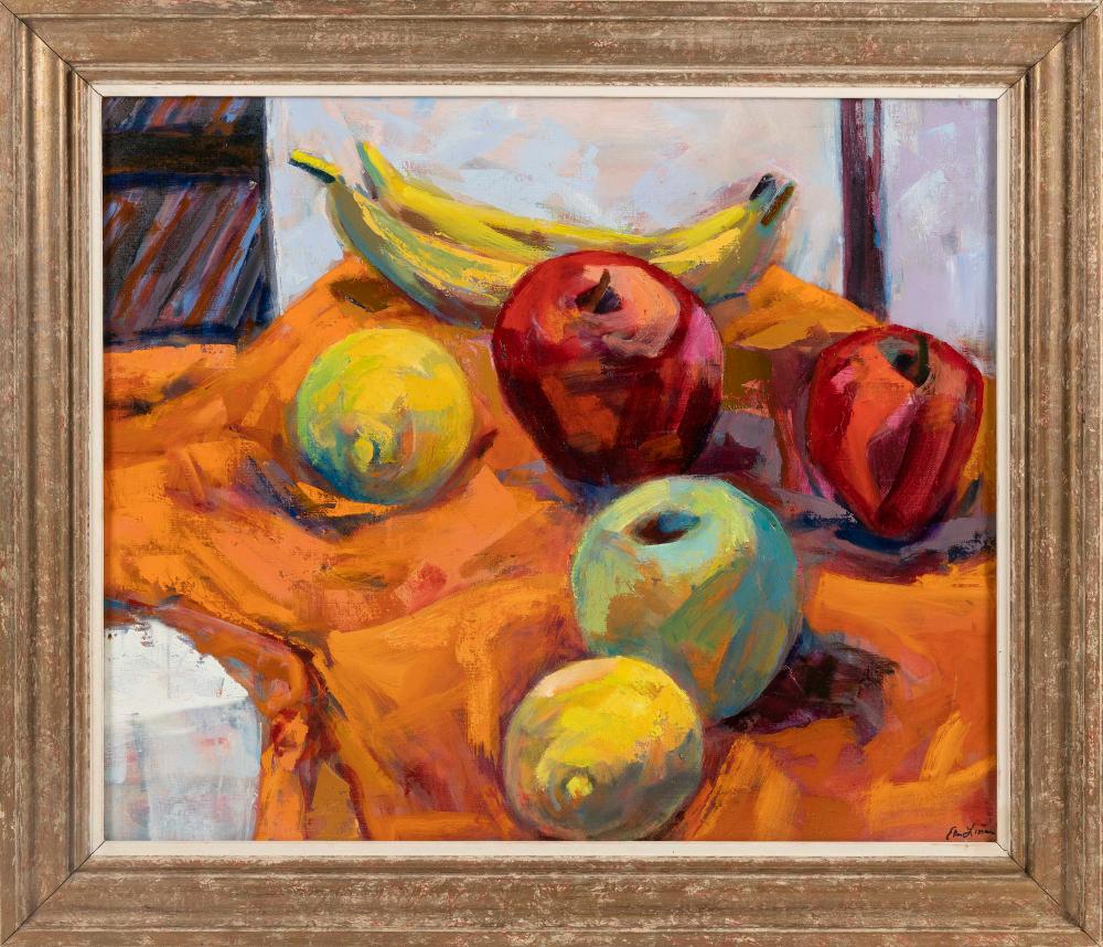 Appraisal: ELLEN LIMAN NEW YORK TH CENTURY APPLES AND BANANAS OIL