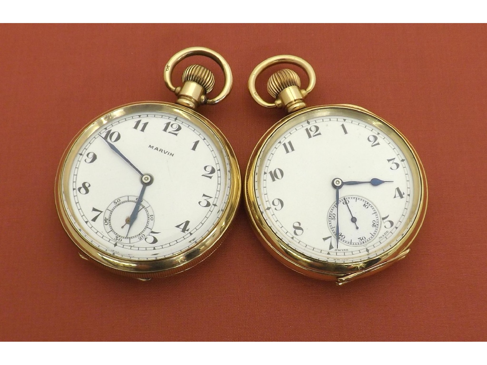 Appraisal: Marvin gold plated lever pocket watch jewel adjusted movement inscribed