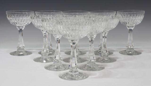 Appraisal: lot of Hawkes cut crystal champagne coupes tall sherbet stemware