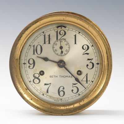 Appraisal: A Seth Thomas Brass Ship's Bell Clock Brass case with