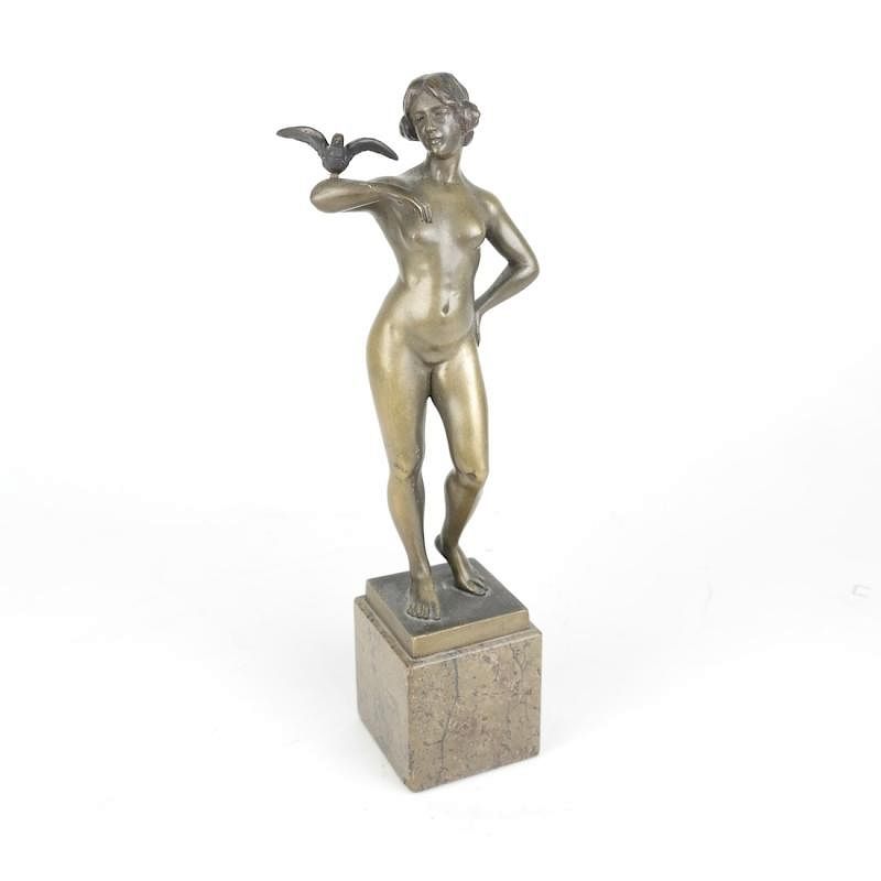 Appraisal: Spiro Schwatenberg Bronze - Nude Spiro Schwatenberg bronze depicting standing