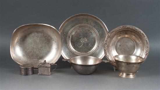 Appraisal: Six American sterling silver table articles a Mexican bowl and