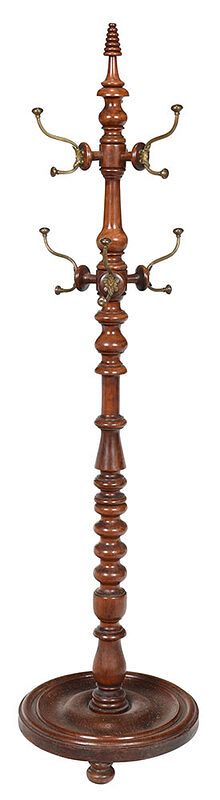 Appraisal: Victorian Mahogany and Brass Mounted Coat Rack British th century