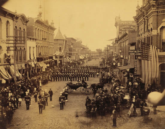 Appraisal: UNIDENTIFIED PHOTOGRAPHER Parade Champlain Illinois Albumen print x inches x