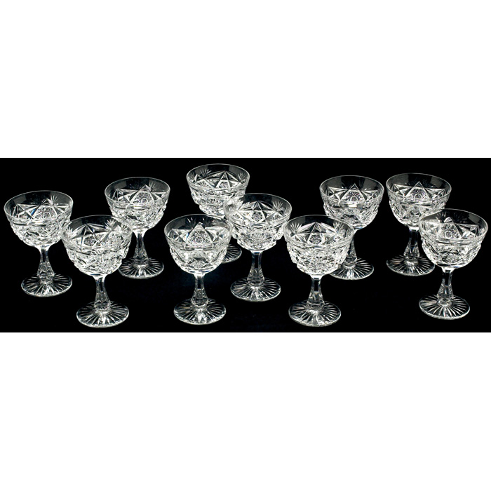 Appraisal: Libbey wine glasses Colonna pattern set of eleven cut glass