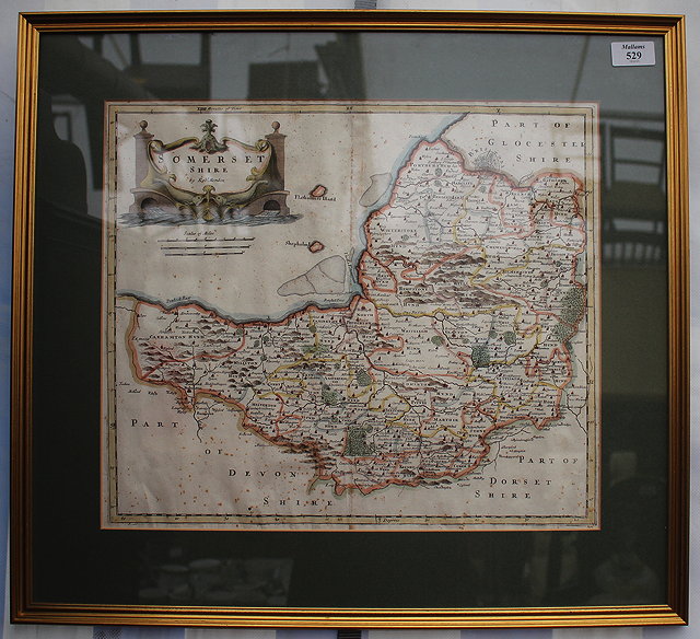 Appraisal: A HAND COLOURED ANTIQUE MAP OF SOMERSET by Robert Morden