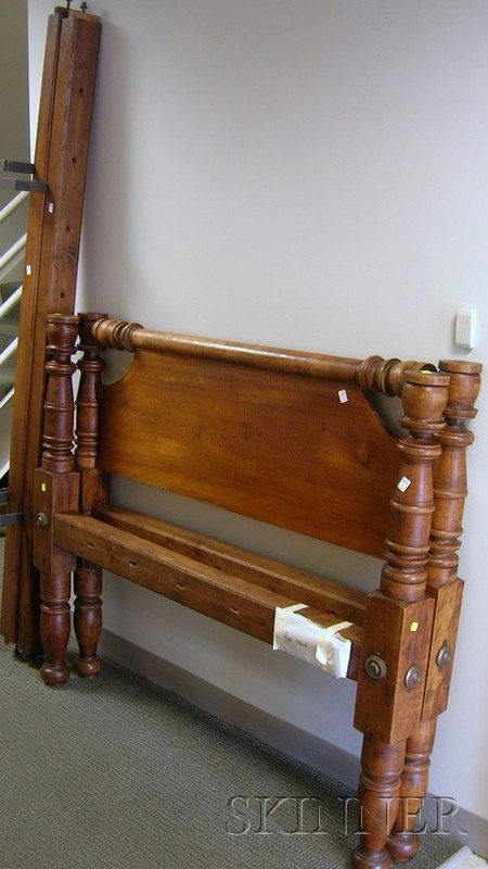 Appraisal: Turned Maple Bed with rails