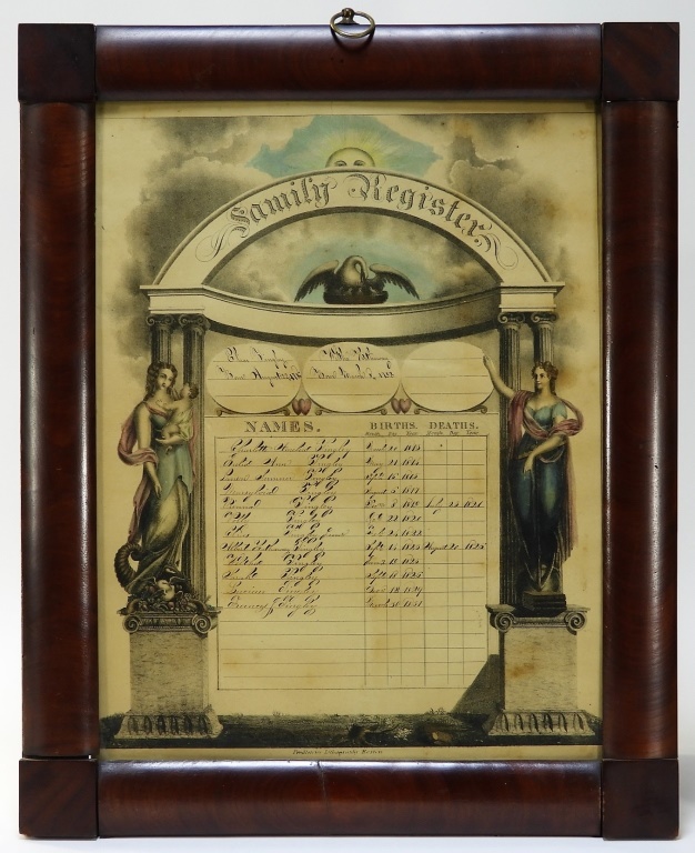 Appraisal: C AMERICAN CHROMOLITHO TINGLEY FAMILY REGISTER Massachusetts th CenturyTingley family