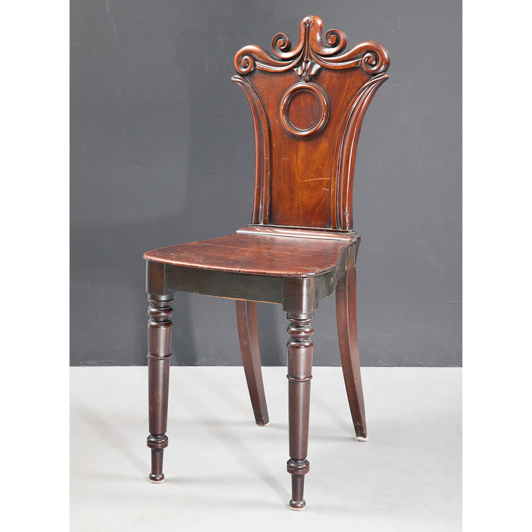 Appraisal: Regency Mahogany Hall Chair First quarter of the th century